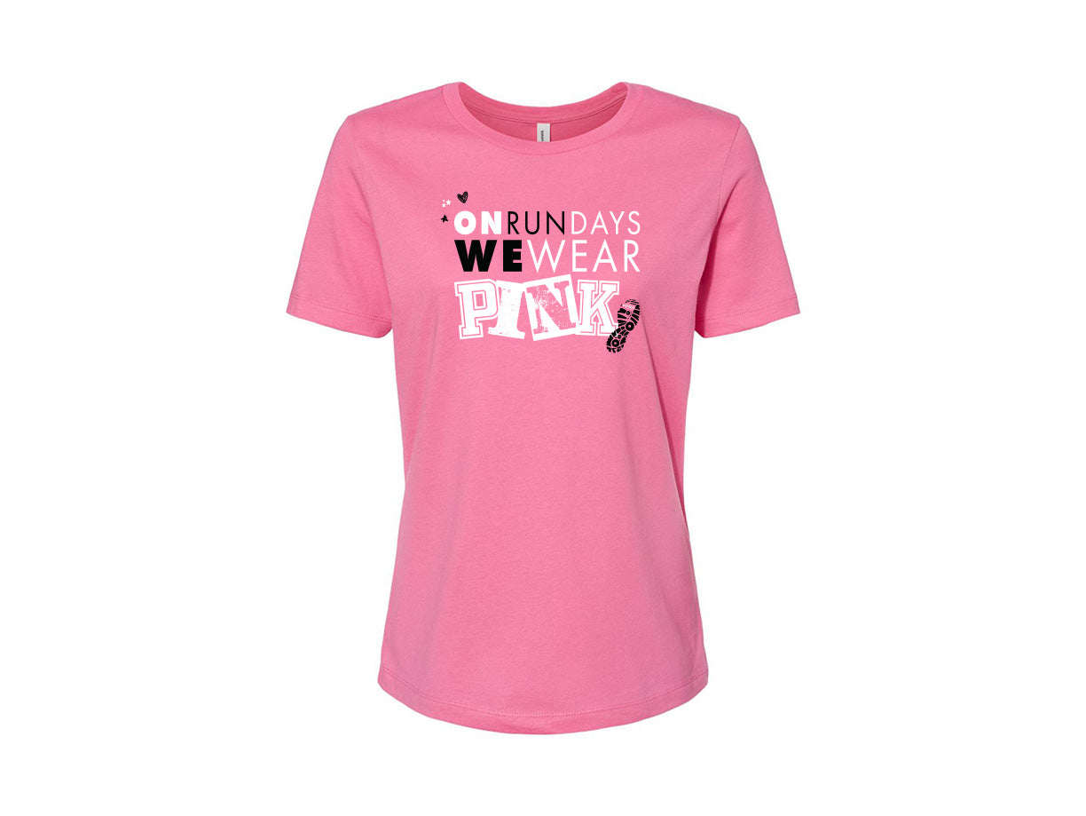 Women's On RunDays We Wear Pink Graphic Tee - BELLA-RUNDAYS