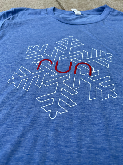 Unisex Run Snowflake Graphic Long Sleeve Tee - BELLA-RUNSNOWFLAKE