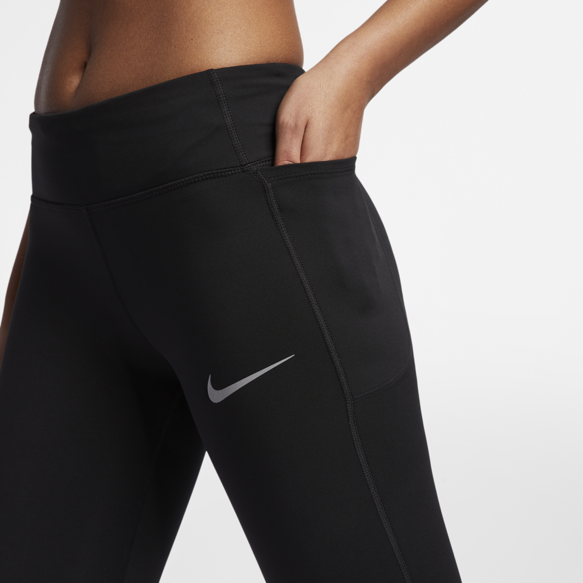 Nike Epic Lux Perforated Crop Legging Black Pant Tight Fit Capri CN8043-010  NEW